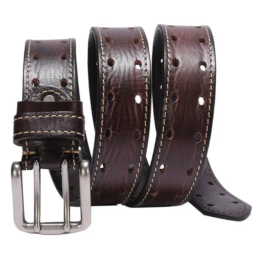 Men's Contrast Stitch Leather Belt