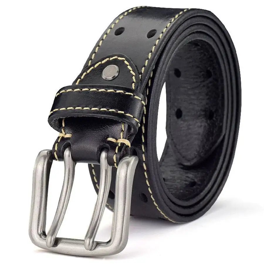 Men's Contrast Stitch Leather Belt