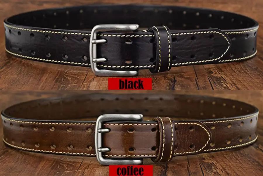 Men's Contrast Stitch Leather Belt